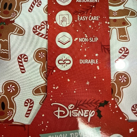 New Christmas Disney Mickey and Minnie Mouse Gingerbread  Quick Dry Dish Mat - Picture 1 of 5